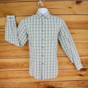 Van Heusen Dress Shirt Wrinkle Free Slim Fit Mens Sz‎ 15 Multicolor Plaid Cotton